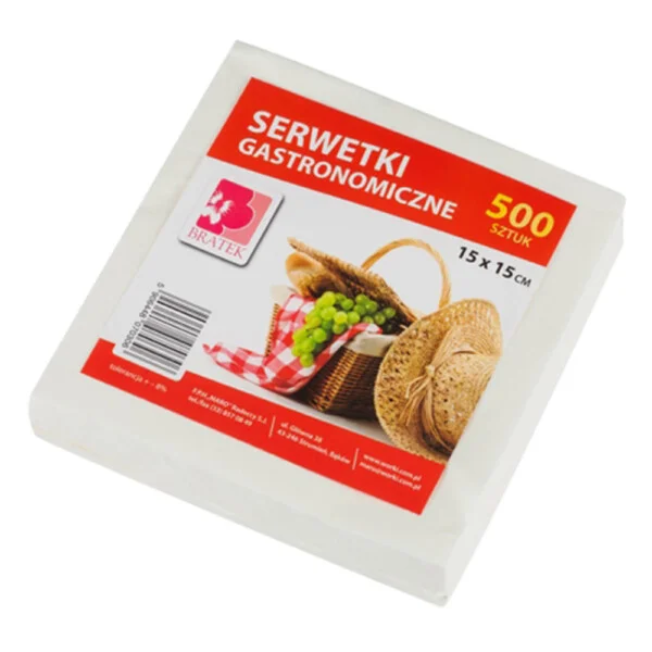 Serwetki gastronomiczne opakowanie 500 sztuk - białe - obrazek 2
