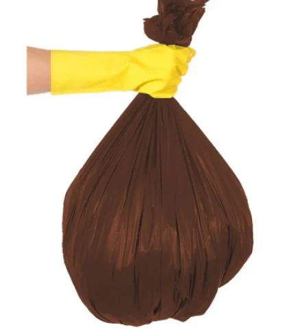 Worki do segregacji z nadrukiem LDPE 60l brąz, na odpady BIO - obrazek 2