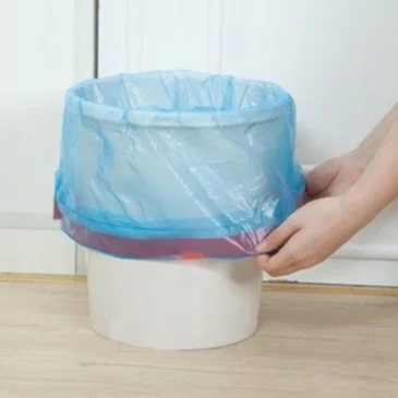 WORKI NA ŚMIECI Z TAŚMĄ 60L 10 SZT NIEBIESKIE LD MOCNE - obrazek 3