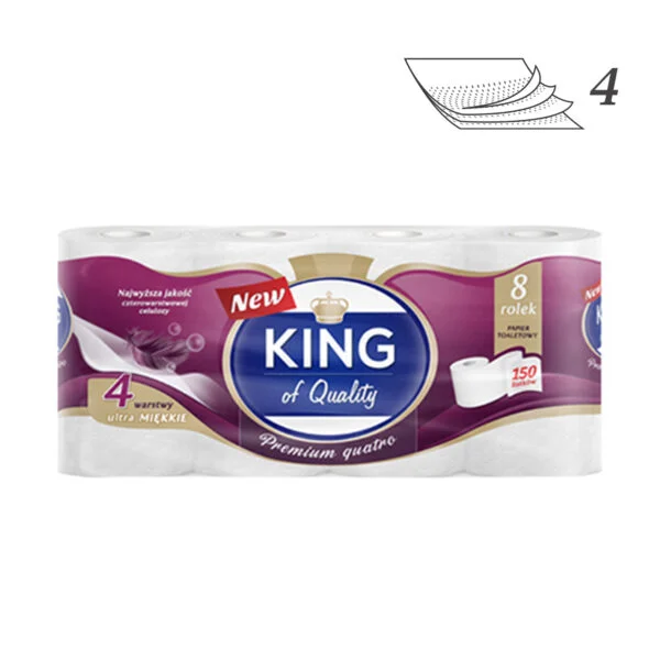 Papier toaletowy KING of Quality 8 rolek 4 warstwy - obrazek 2