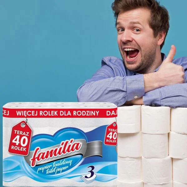 Papier toaletowy Familia 3 warstwy, Celuloza 40 ROLEK - obrazek 3