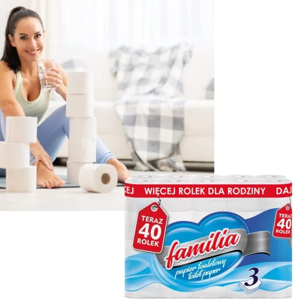 Papier toaletowy Familia 3 warstwy, Celuloza 40 ROLEK - obrazek 4