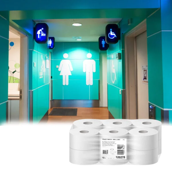 Tork Papier toalet. Mini Jumbo T2 x12 - 170m/rolka, biały 120278 - obrazek 3