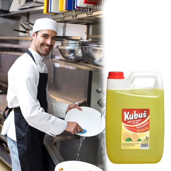 PŁYN DO MYCIA NACZYŃ KUBUŚ 5L CYTRYNA - obrazek 4