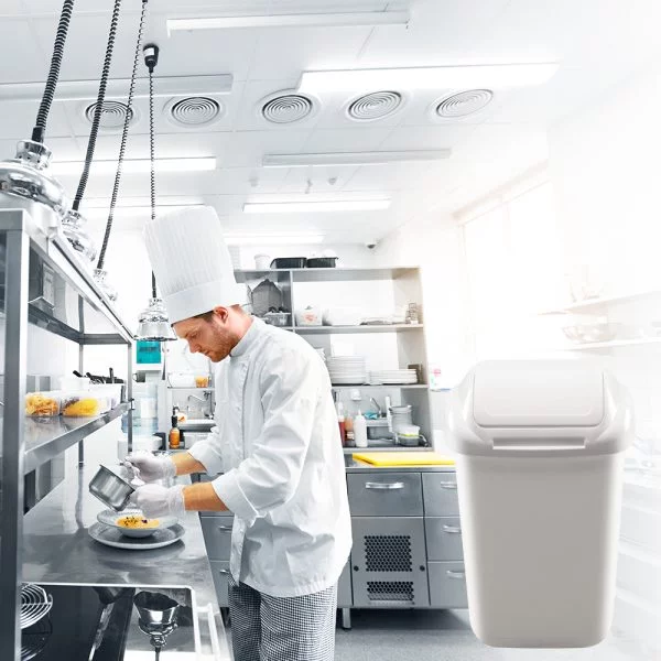 KOSZ NA ŚMIECI  POJEMNIK KUBEŁ NA ODPADY  BIAŁY 30 LITRÓW - obrazek 4