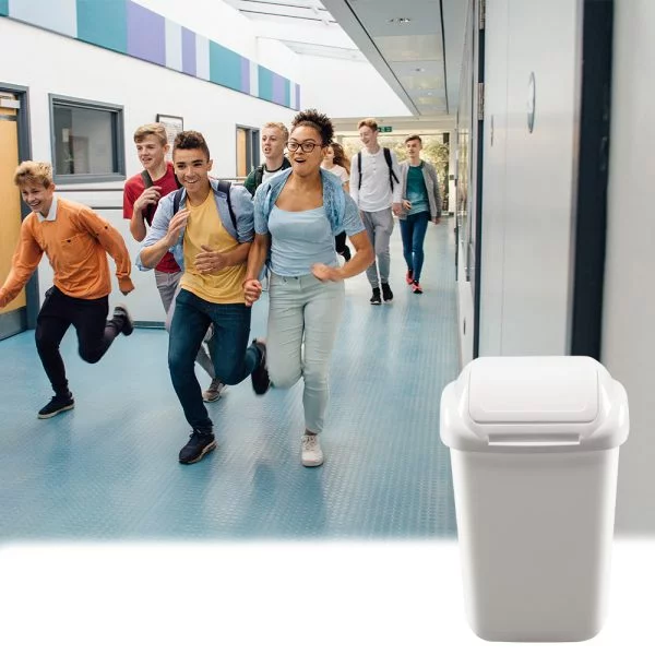 KOSZ NA ŚMIECI  POJEMNIK KUBEŁ NA ODPADY  BIAŁY 30 LITRÓW - obrazek 3