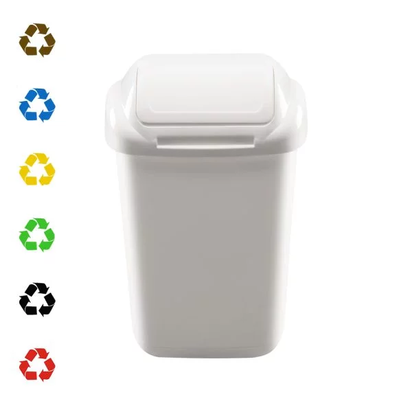 KOSZ NA ŚMIECI  POJEMNIK KUBEŁ NA ODPADY  BIAŁY 30 LITRÓW - obrazek 2