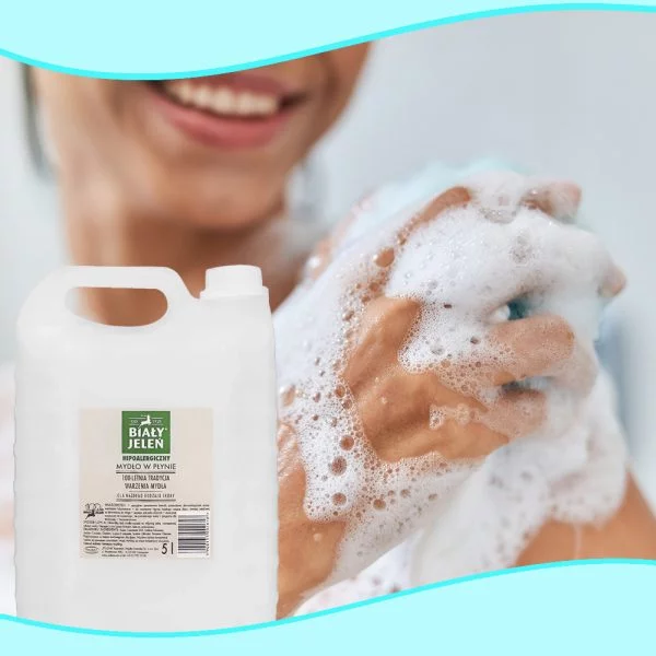 Mydło w płynie BIAŁY JELEŃ Hipoalergiczne 2 x 5L - obrazek 2