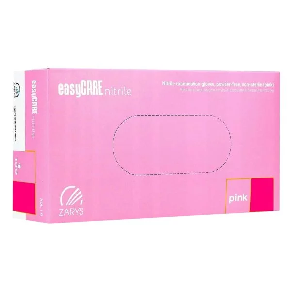 RĘKAWICZKI RĘKAWICE NITRYLOWE BEZPUDROWE EASYCARE ROZ. S 100 szt RÓŻOWE - obrazek 2