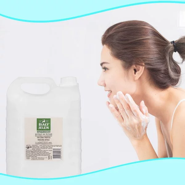 Mydło w płynie BIAŁY JELEŃ Hipoalergiczne 2 x 5L - obrazek 3