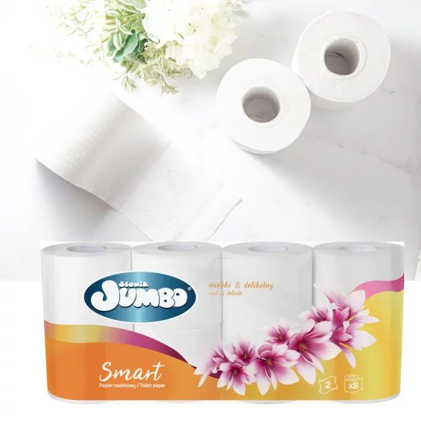 Papier toaletowy Słonik Jumbo 2 warstwy 8 rolek - obrazek 3
