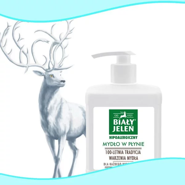 Mydło w płynie Biały Jeleń 500ml Hipoalergiczne Naturalne z pompką - obrazek 3