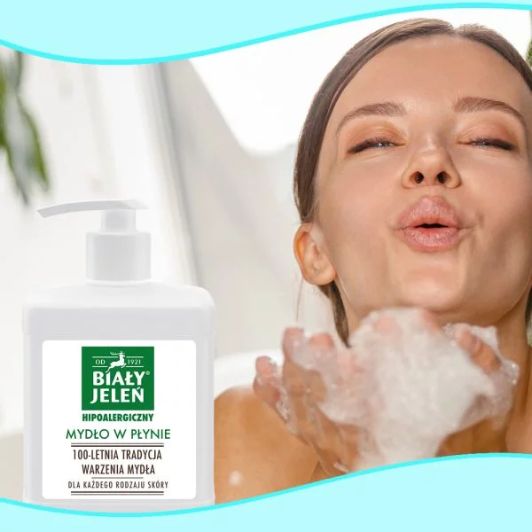 Mydło w płynie Biały Jeleń 500ml Hipoalergiczne Naturalne z pompką - obrazek 2