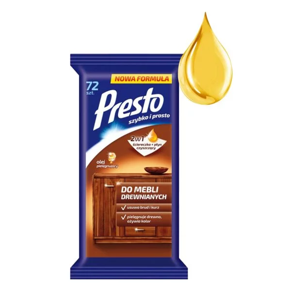 PRESTO ściereczki nawilżane do mebli 55 sztuk - obrazek 2