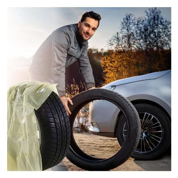 WORKI NA OPONY 100x100 cm, 30 mikronów, 10 szt. - Wytrzymałe, Rolka LDPE - obrazek 3